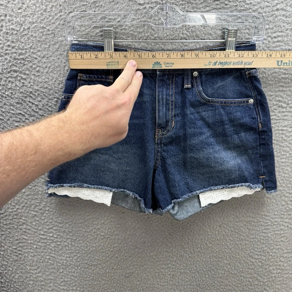 Old Navy Shorts Girls 12 Blue High Rise Cut Off Built In‎ Tough Distressed Denim